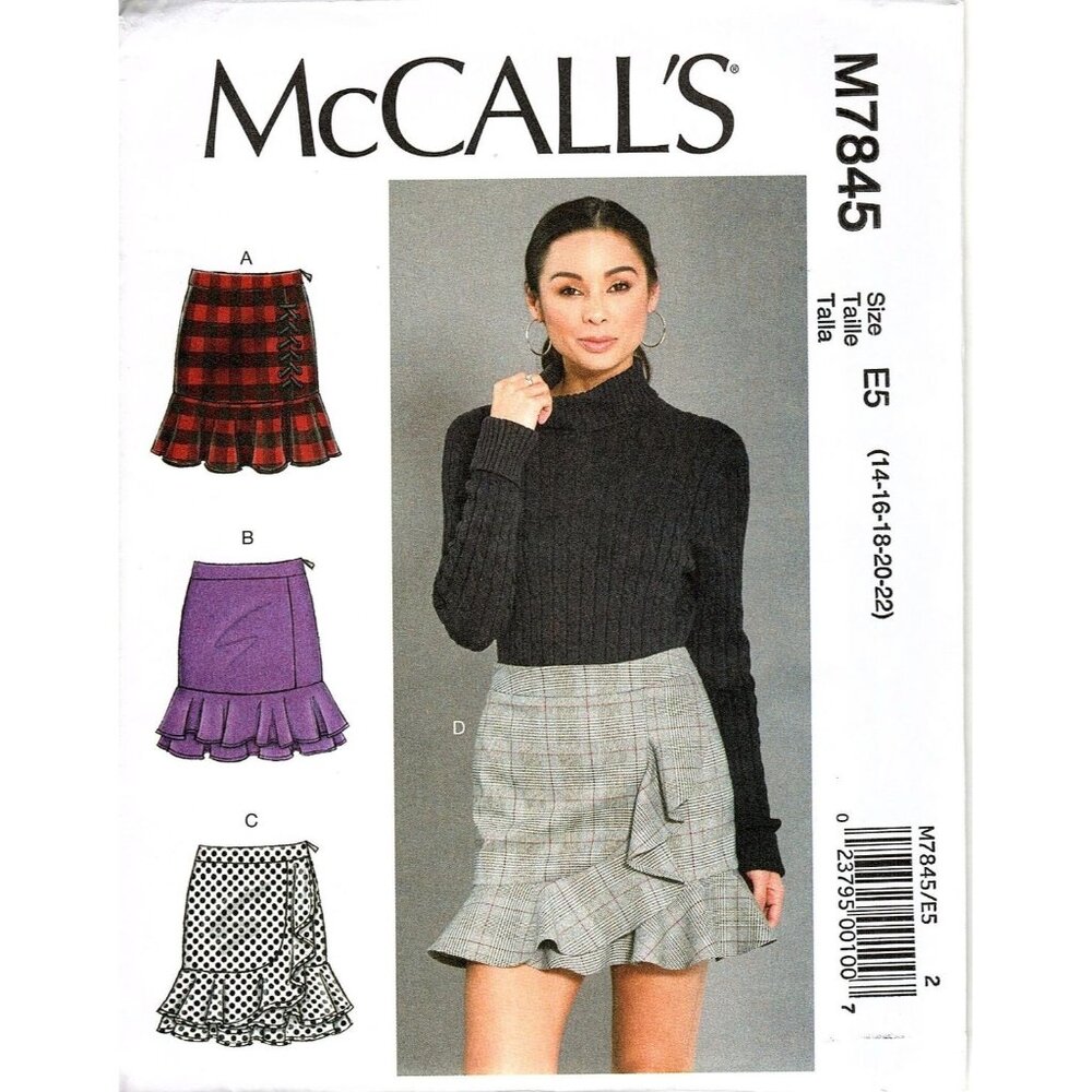 McCall's M7845 Misses 14 to 22 Ruffled Skirts Uncut Sewing Pattern New